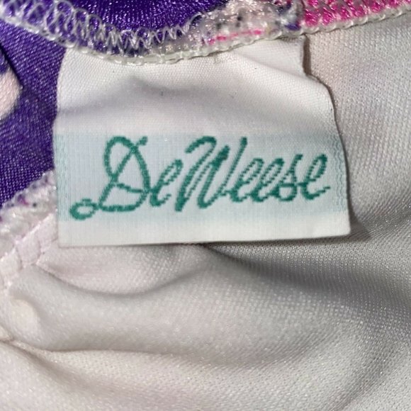 Deweese Vintage 1980s One Piece Swimsuit Multicolor Colorblock Suit Size Small - Picture 3 of 3